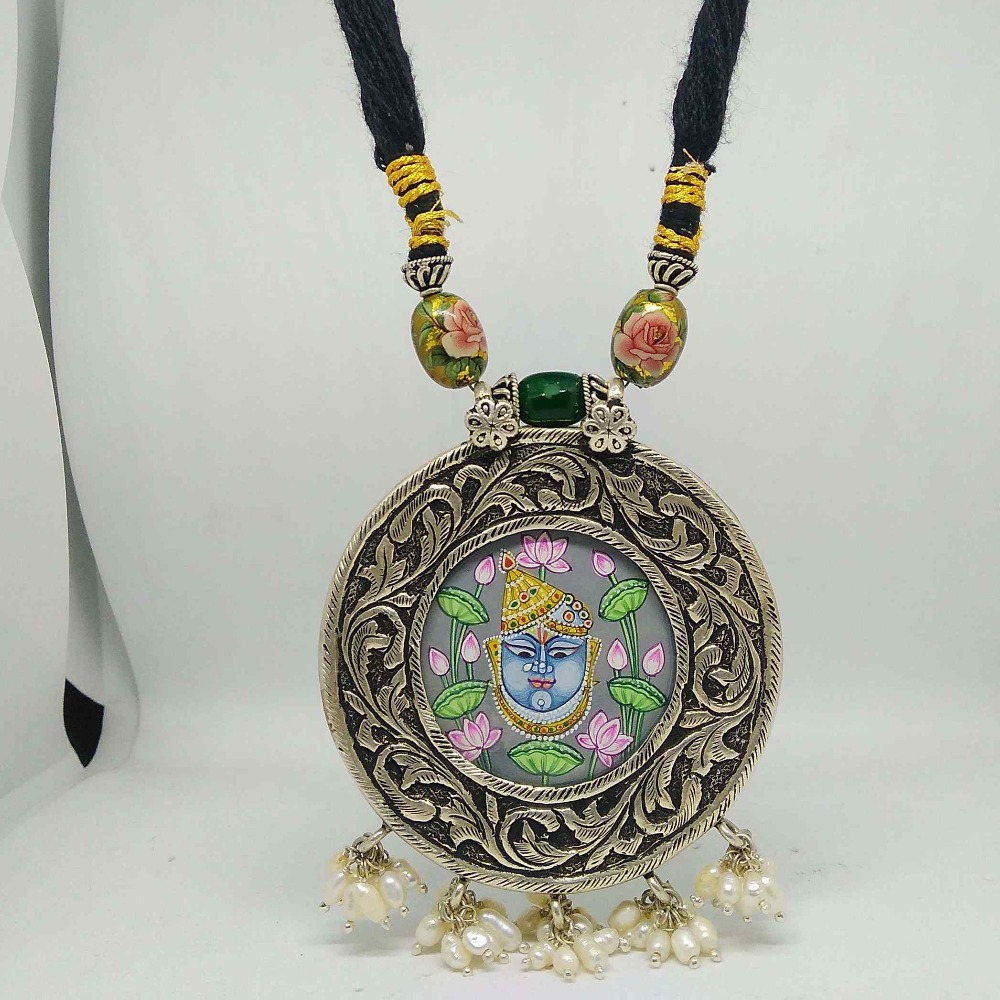 925 silver antique pendant with earring set for women