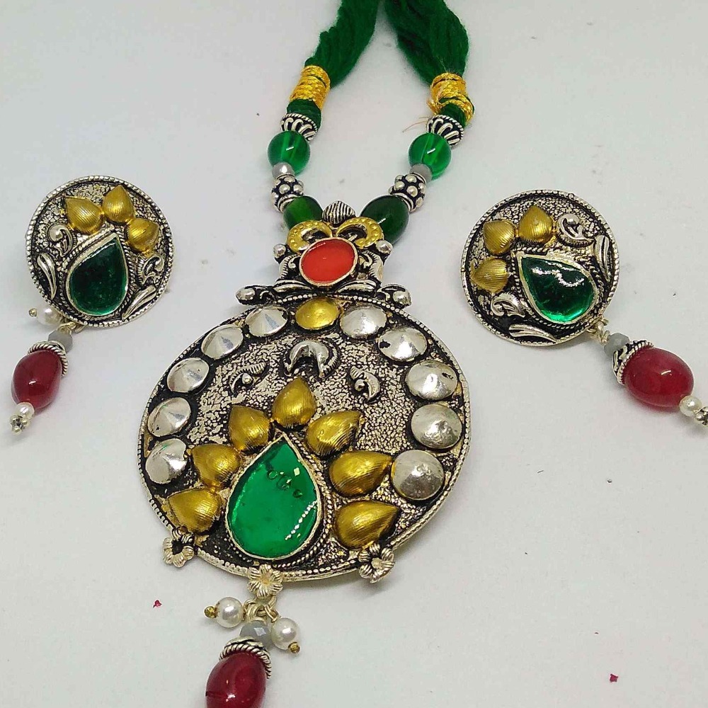925 silver  antique pendant with earring set for women