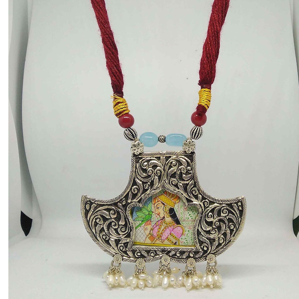 925 silver  antique pendant with earring set for women