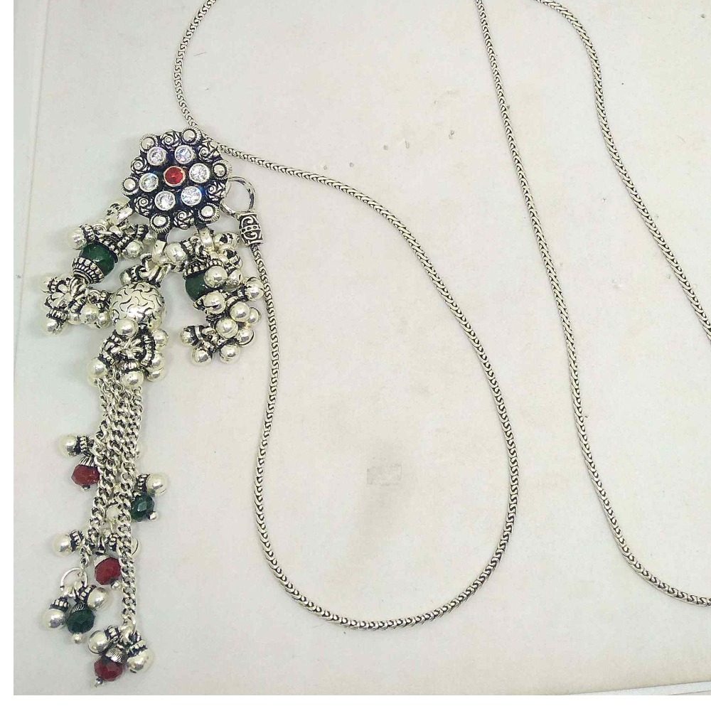 Silver modern belly chain, oxidaise traditional brooch for ladies