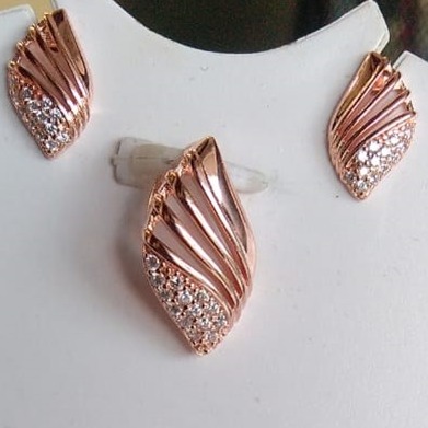 925 silver rose gold and cz diamond pendant butti for girls