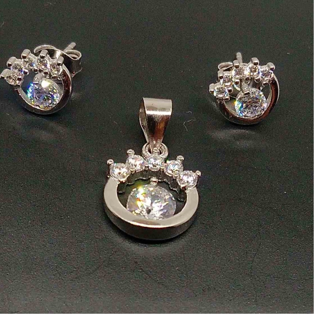 925 Sterling Silver Diamond fancy Designer Pendant Butti For Girls