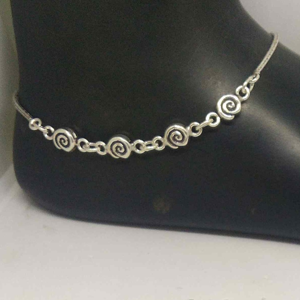 925 silver oxidised designers payal/anklet for girls