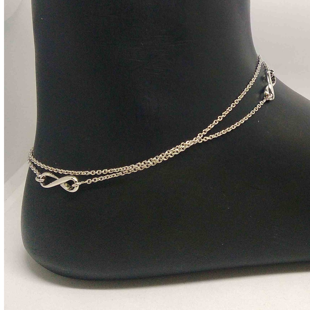 925  silver delicate double line infiniti payal / anklet for girls