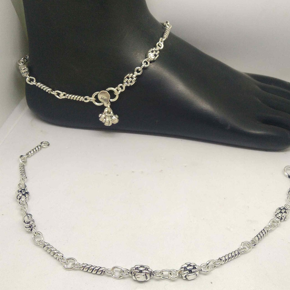 925  sterling silver oxidised designer payal / anklet for girls