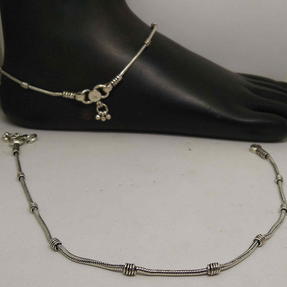 925 sterling silver delicate oxidised payal