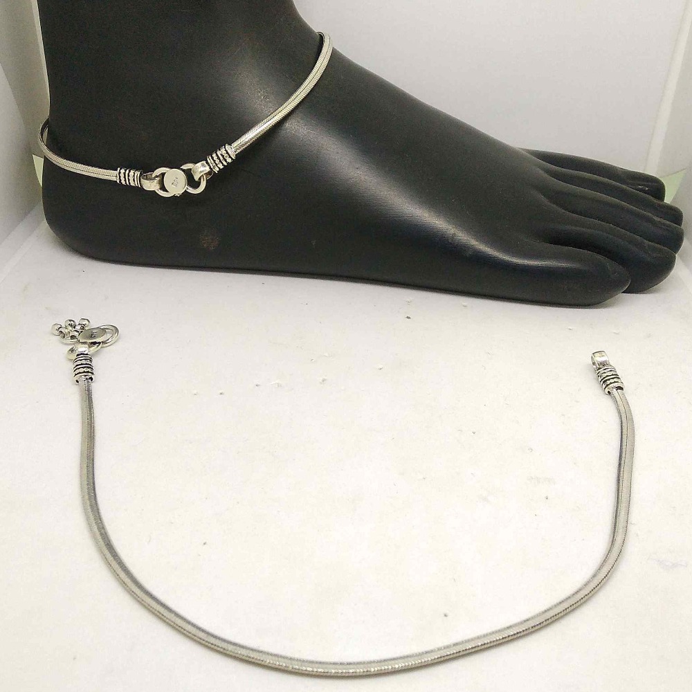 925  sterling silver simple oxidised payal/anklet for girls