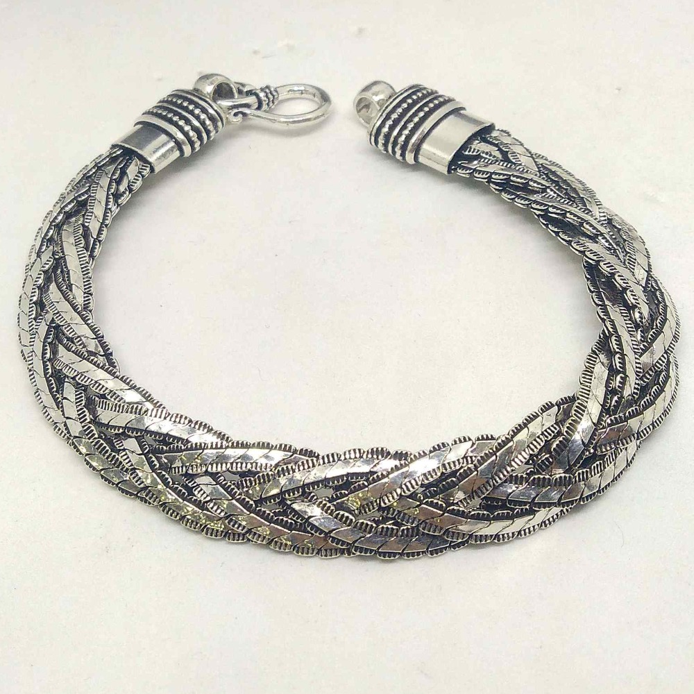 925 Sterling Silver Oxidised Designer Bracelet For Men