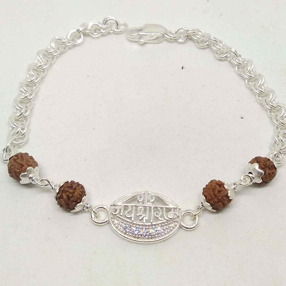 Silver daily wear rudraksha gents bracelet