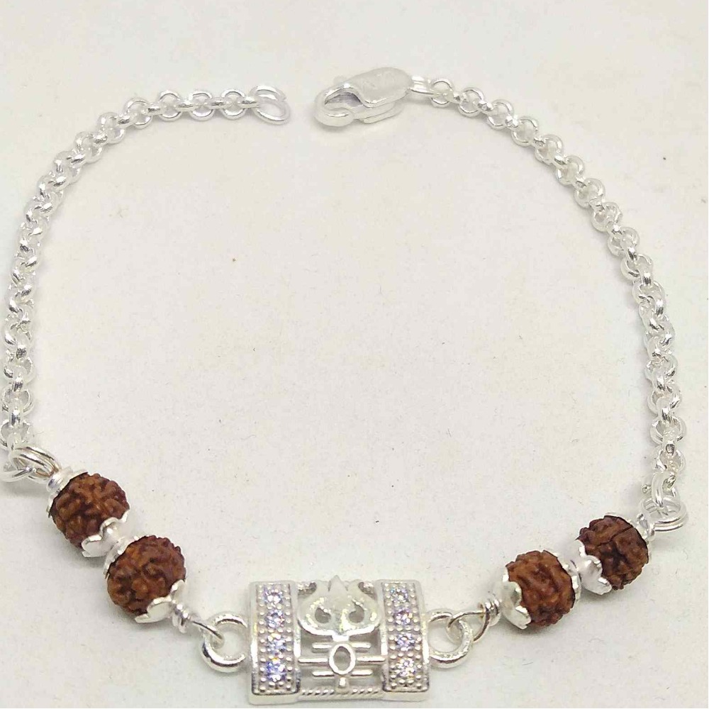 Silver daily wear Rudraksha  Gents Bracelet