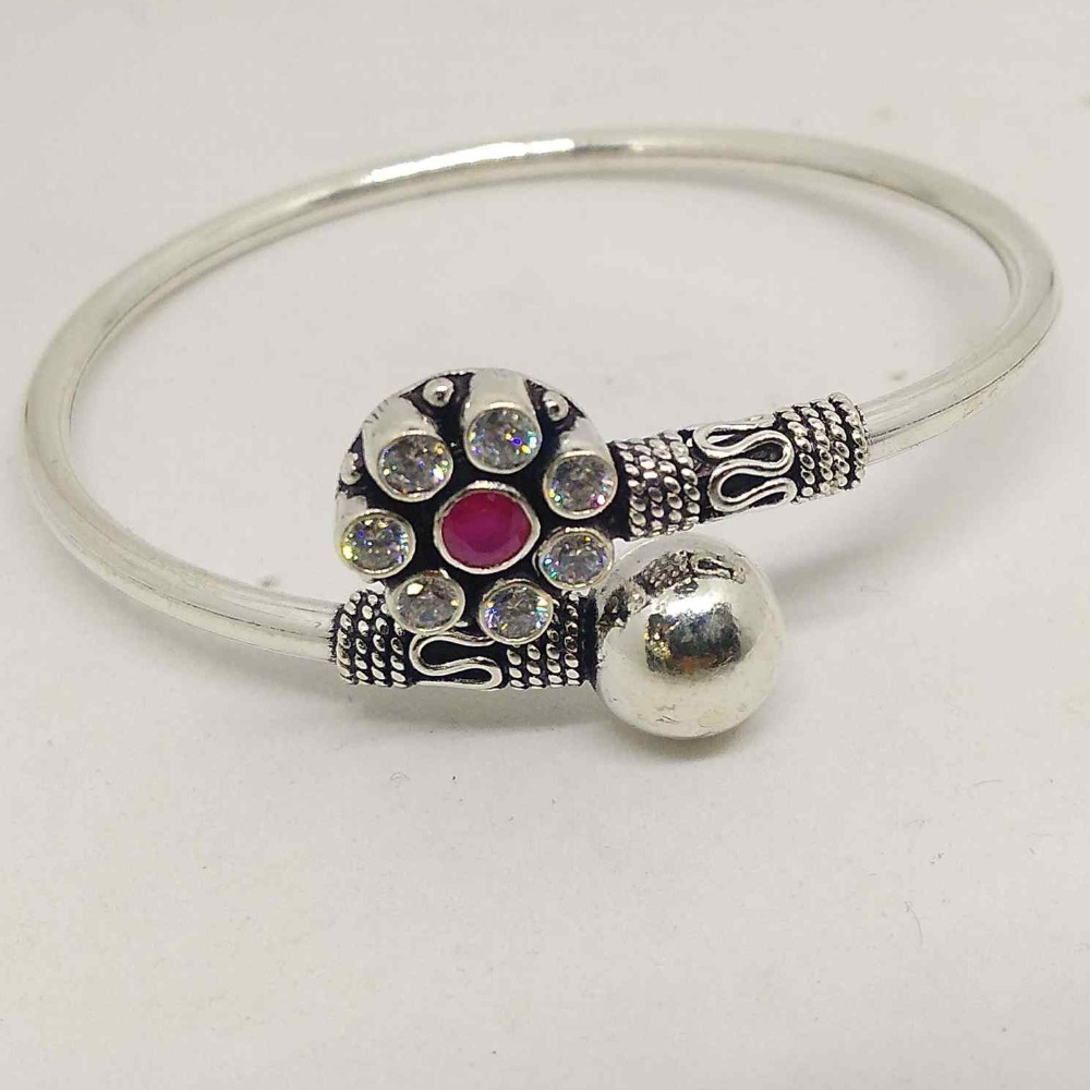 925 sterling silver oxidised  &  color  diamond bracelet /kada