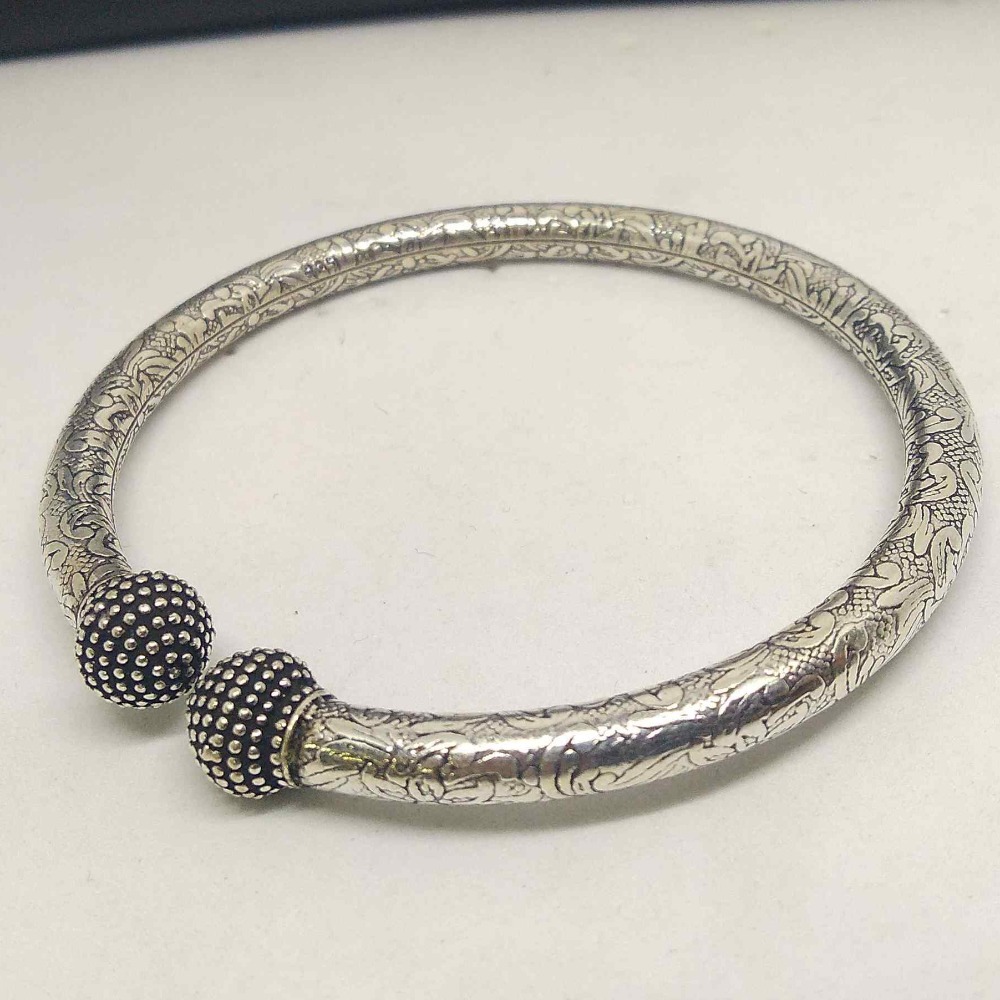 925 sterling silver designer oxidised antique kada