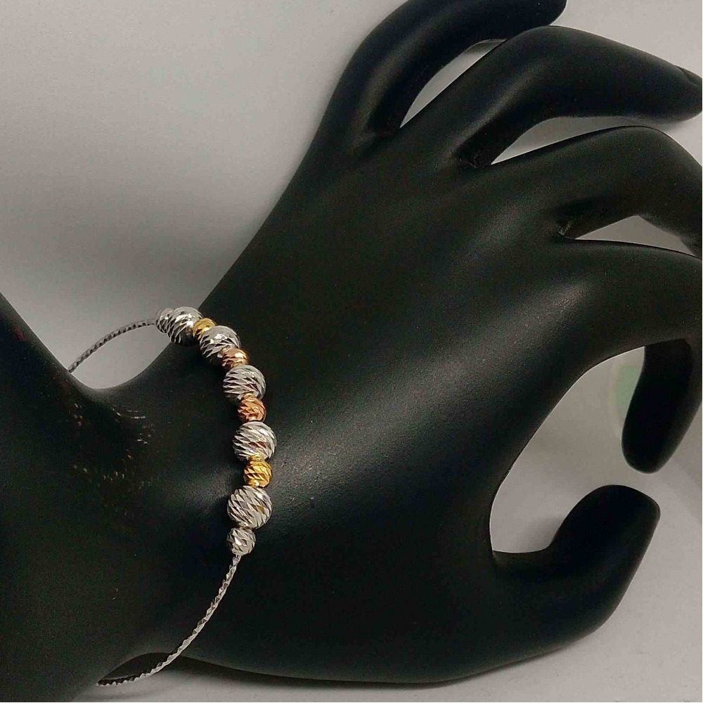925 sterling silver  rose gold & silver ball plated italian bracelet