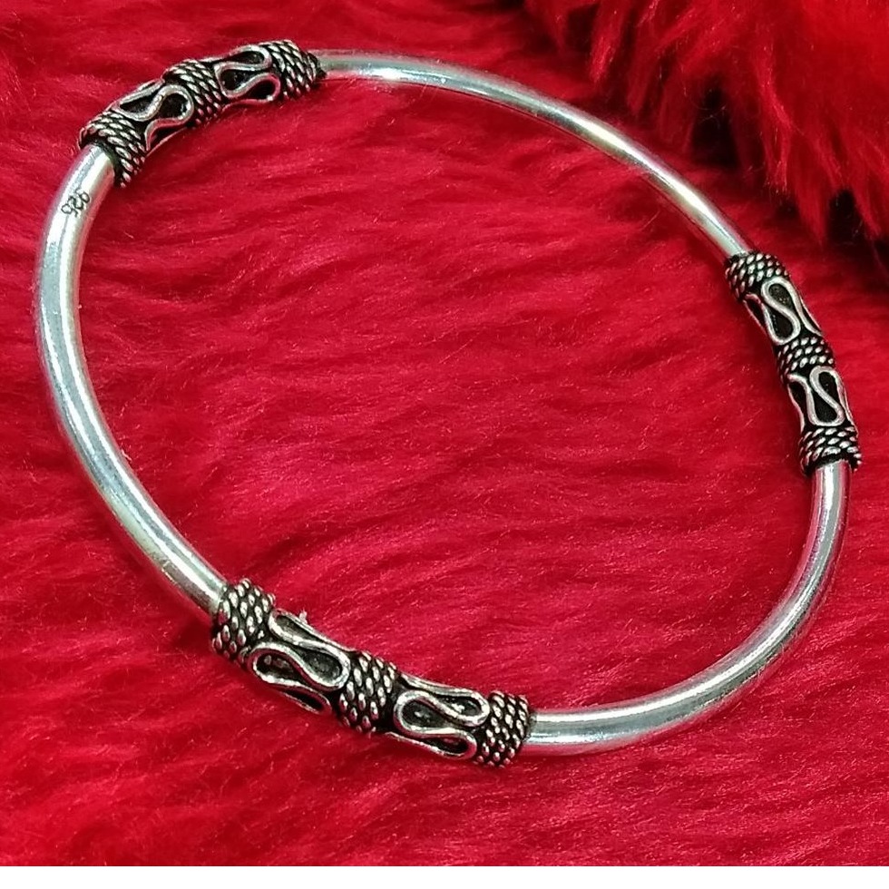 925 sterling silver oxidised kada