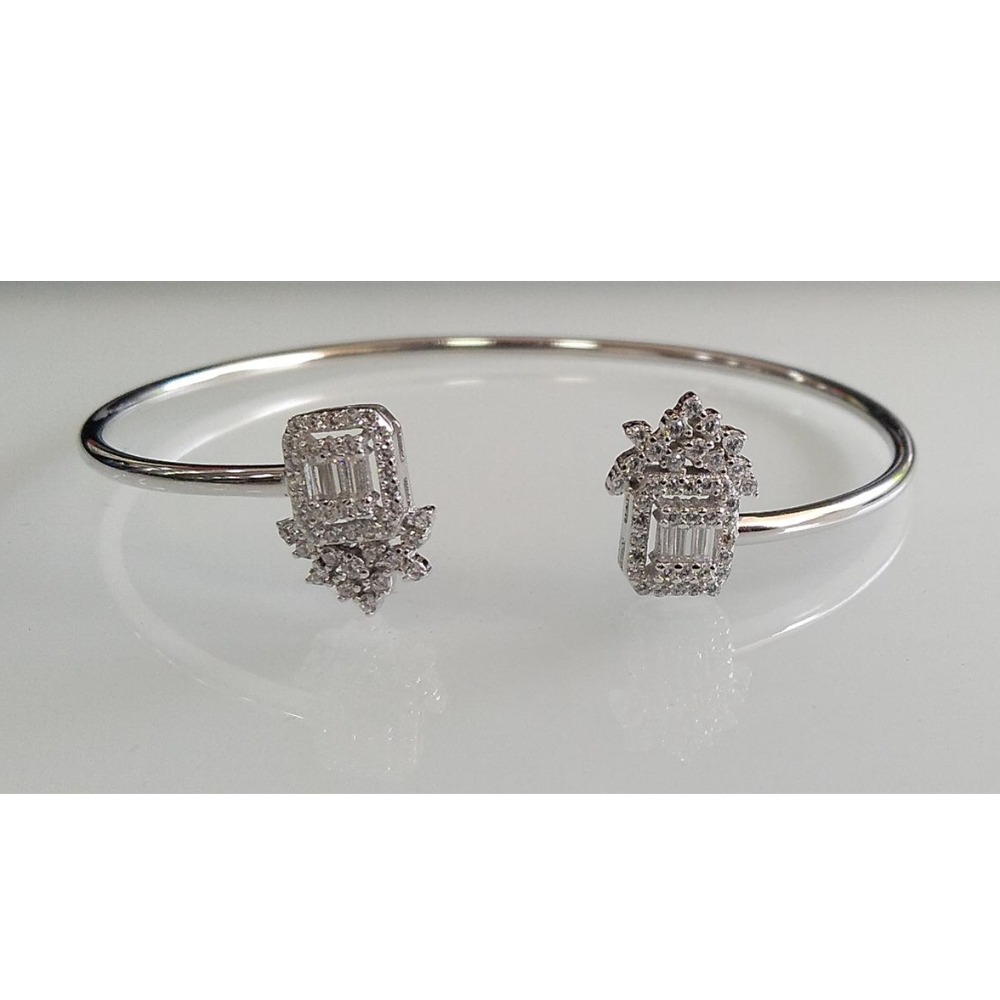 925 sterling silver diamond kada bracelet