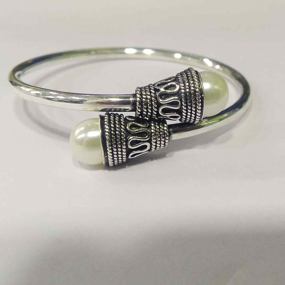 925 sterling silver oxidised pearl bracelet