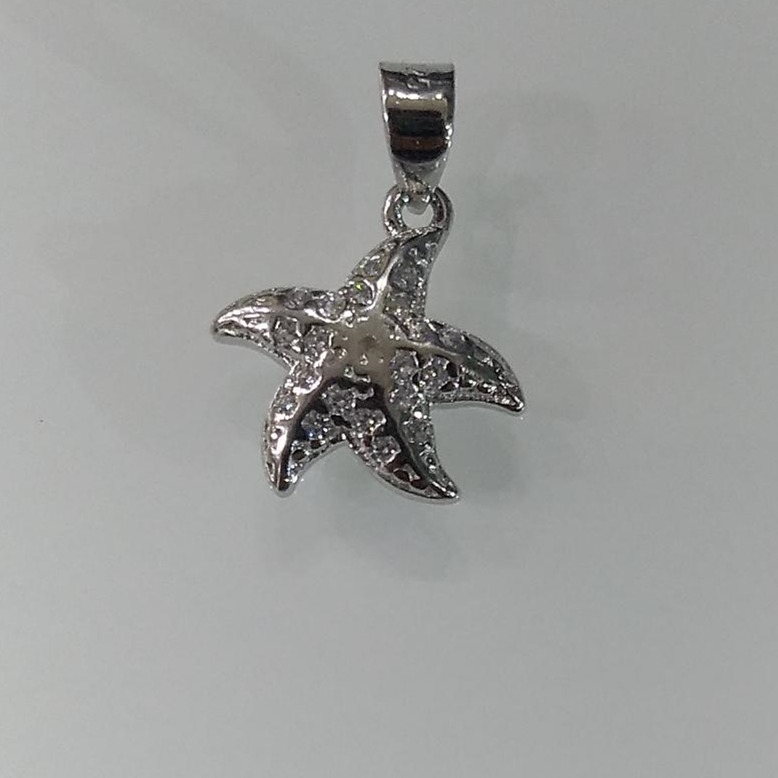 925 sterling silver star fish diamond pendants