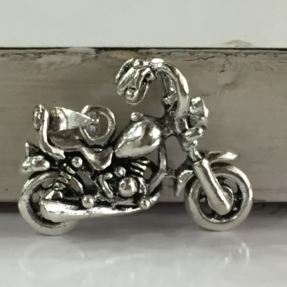 925 Sterling Silver Bike Shape Oxidized Pendants
