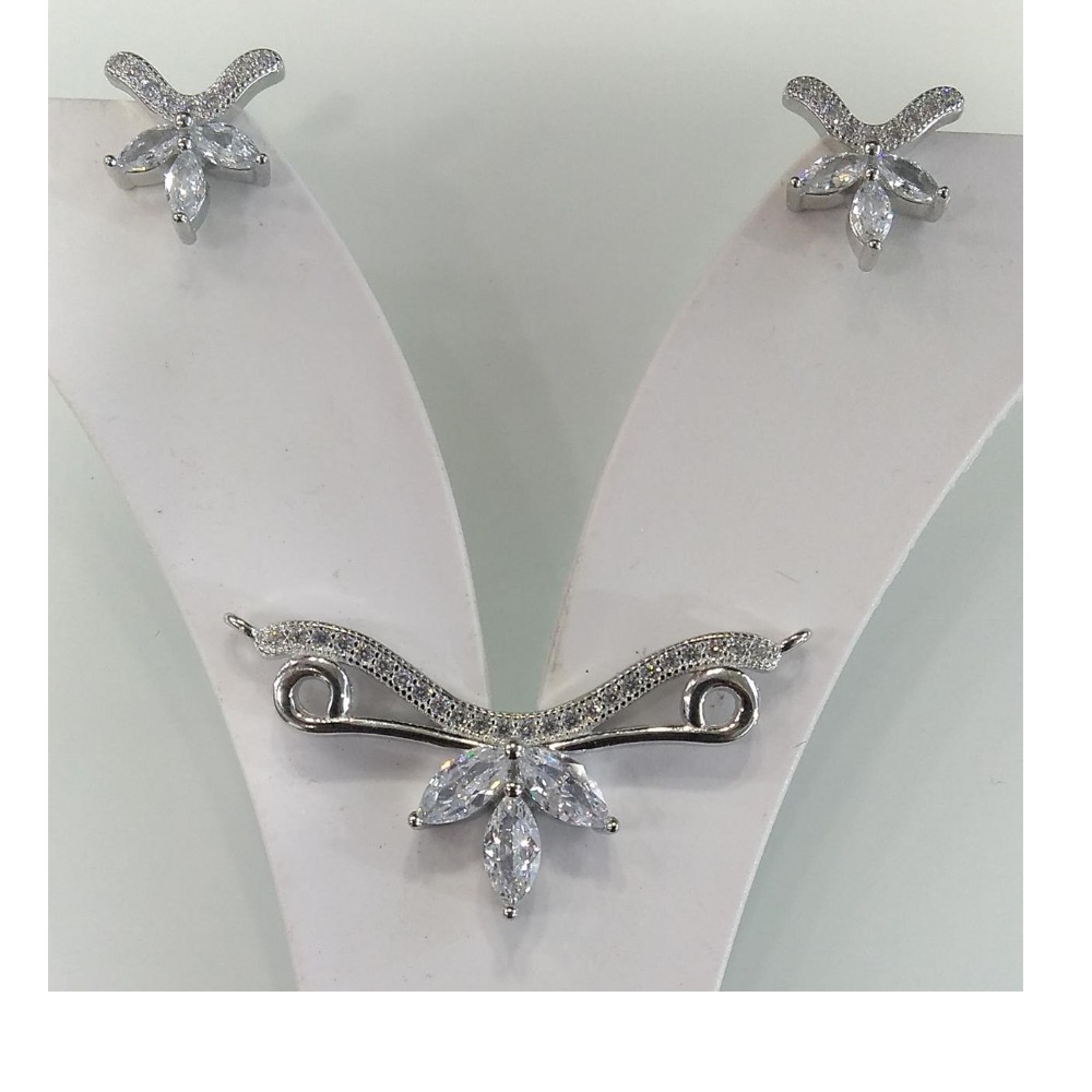 925 Sterling Silver Mangalsutra  Pendant with Earrings