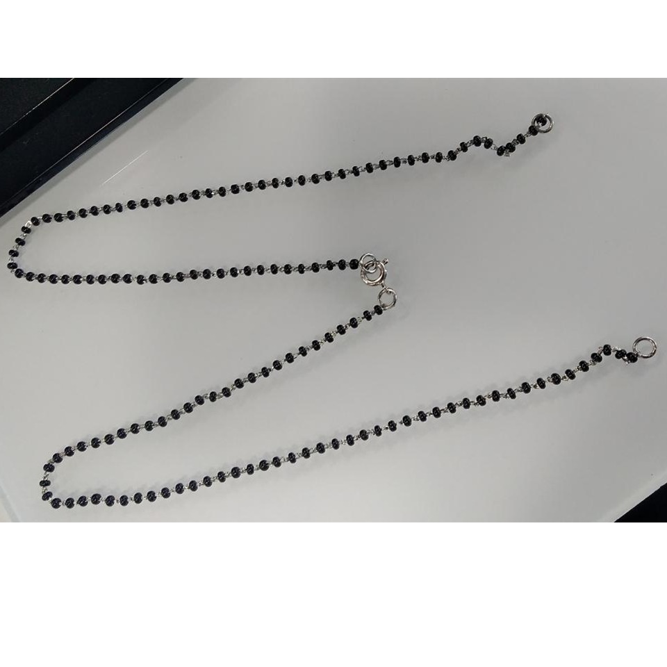925 sterling silver  mangalsutra black bites single line chain