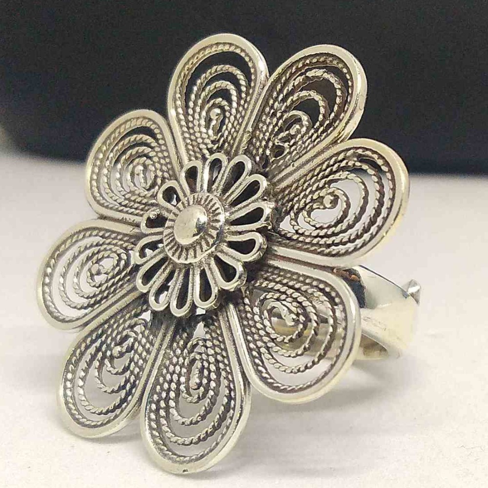 925 sterling silver  designer adjustable Ring for ladies