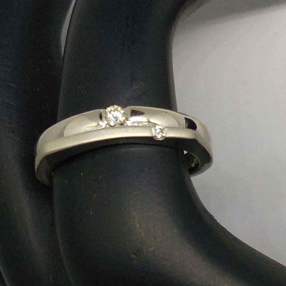 925 sterling silver couple single diamond Ring GRS0193/ LRS0560
