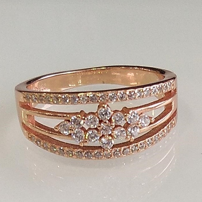 925 sterling silver  Rose Gold Plated Diamond Ring