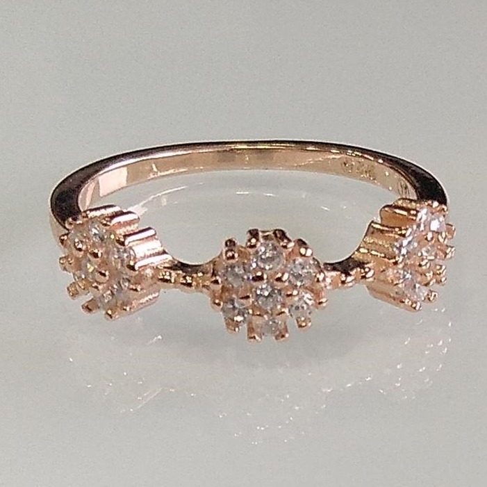 925 sterling silver  Rose Gold Plated  Diamond Ring