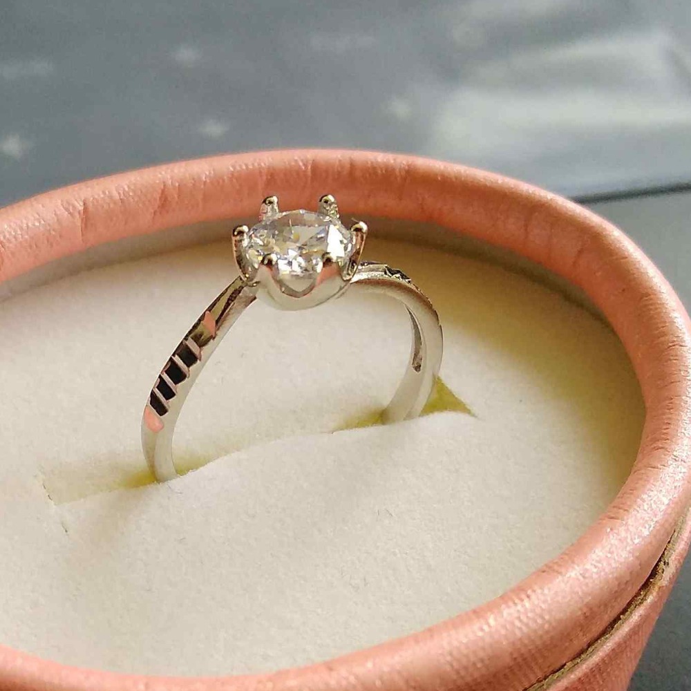925 sterling silver single diamond Ring