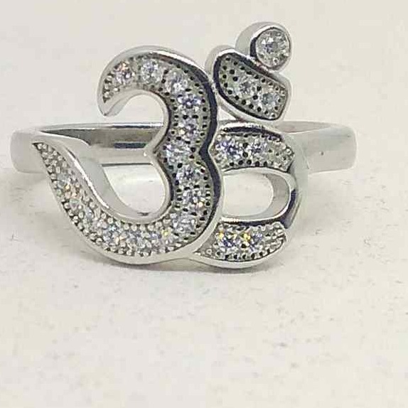 925 sterling silver  om diamond Ring