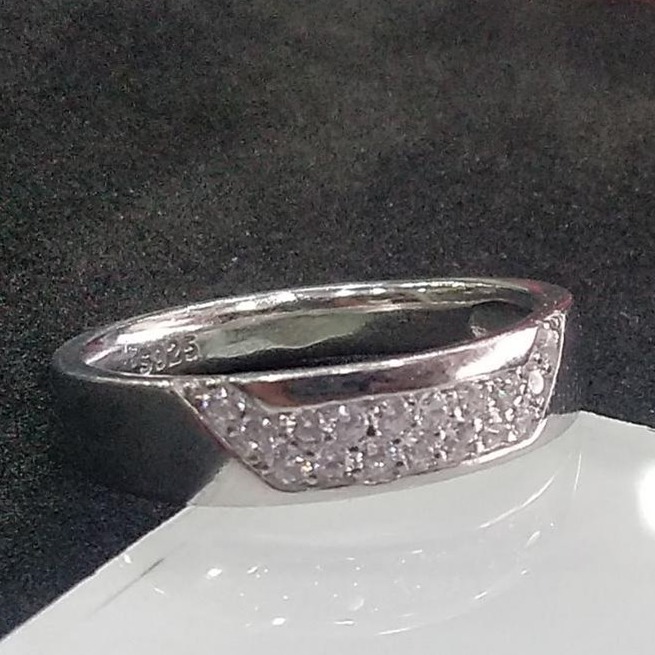925 sterling silver cz diamond band ring for men