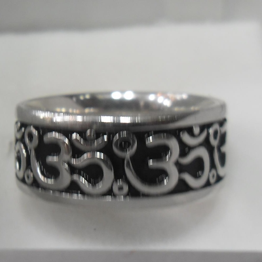 925 sterling silver  black band om Ring