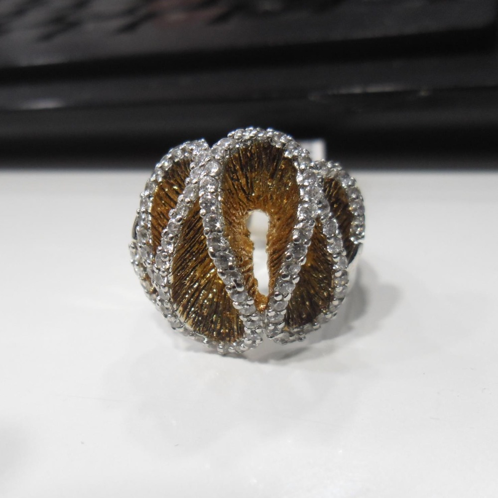 925 sterling silver designer diamond ring