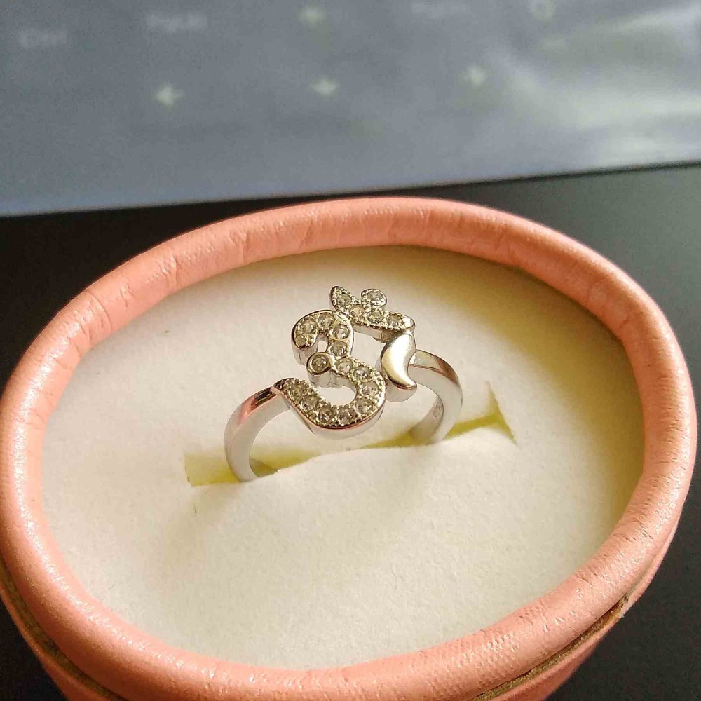 925 sterling silver  Om diamond Ring
