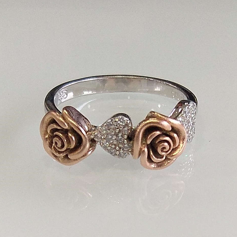 925 sterling silver flower ring