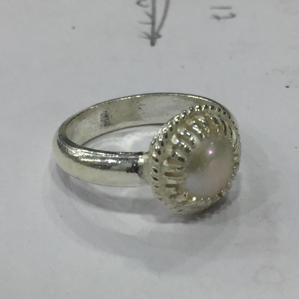 925 sterling silver pearl / Moti ring for ladies