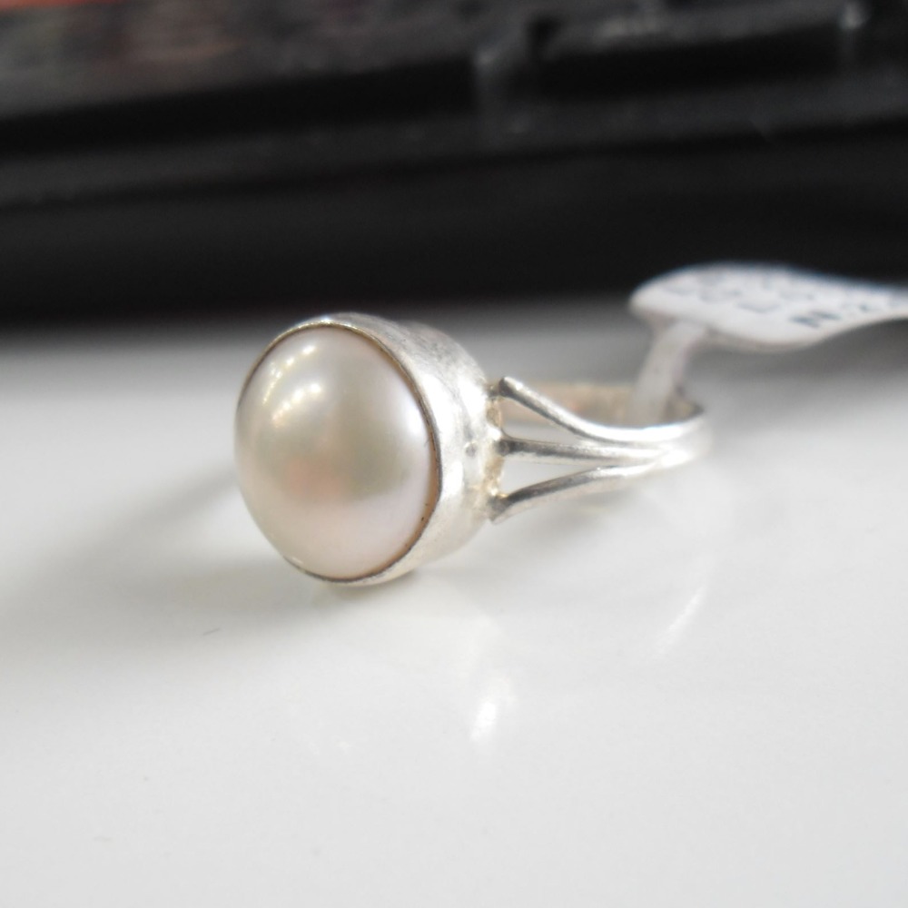 925 sterling silver pearl  / moti ring for ladies