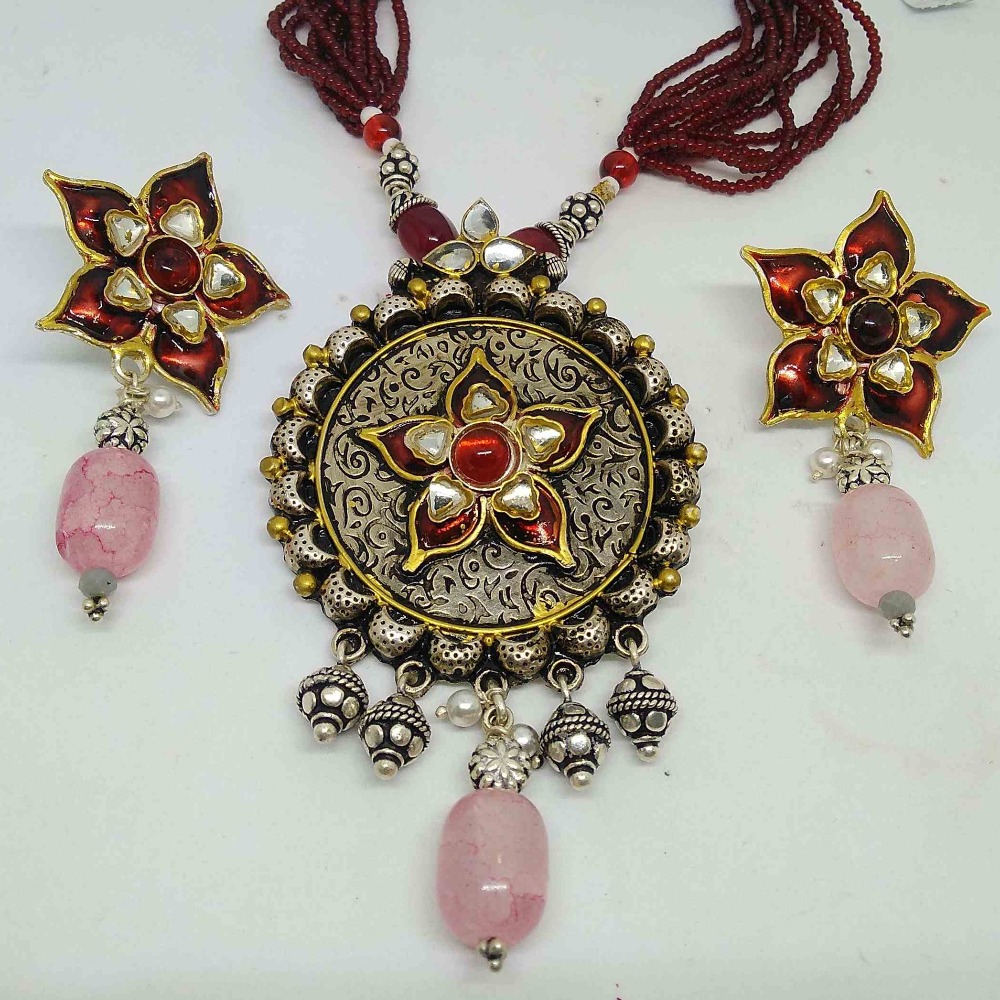 925 sterling silver Traditional pendant earring set for women STS0005