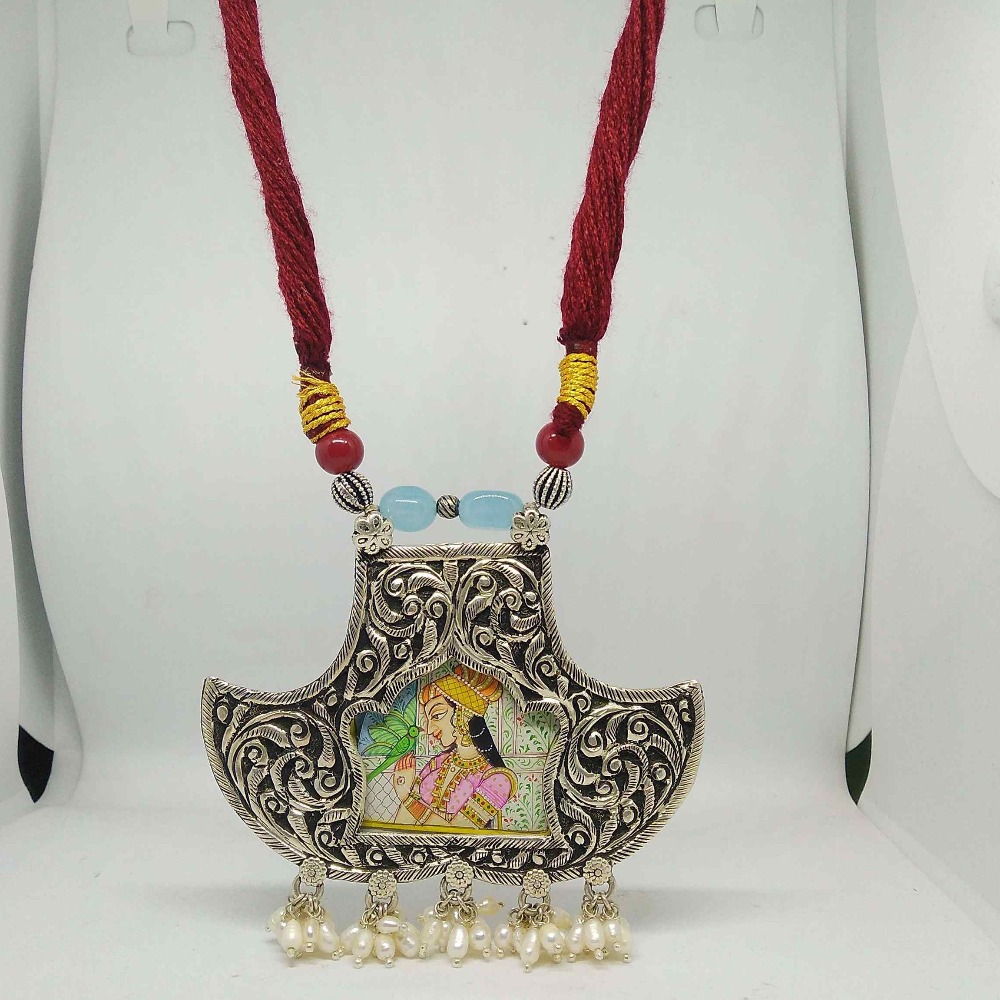 925 sterling silver Traditional Antique pendant set for women STS0003