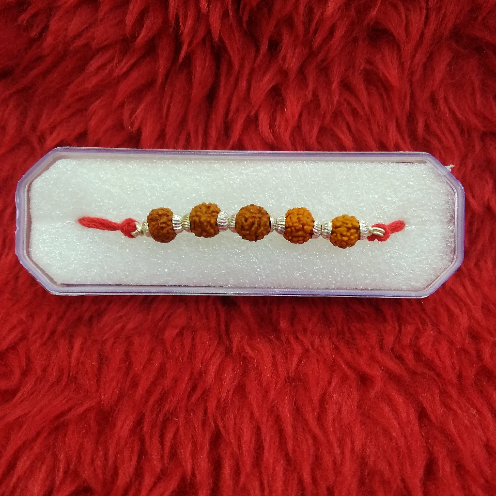 Silver Rakhi (Rudraaksh)