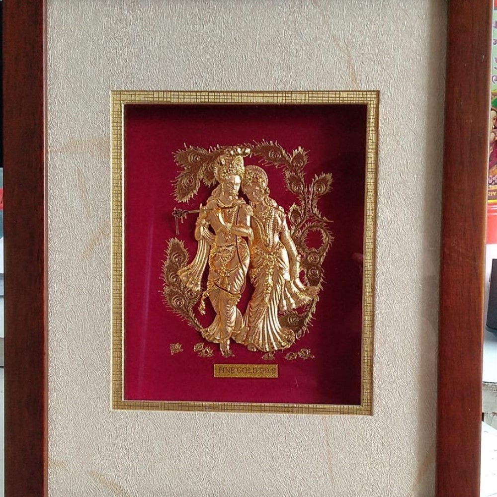 24KT Gold Leaf Radhe Krishana Frame