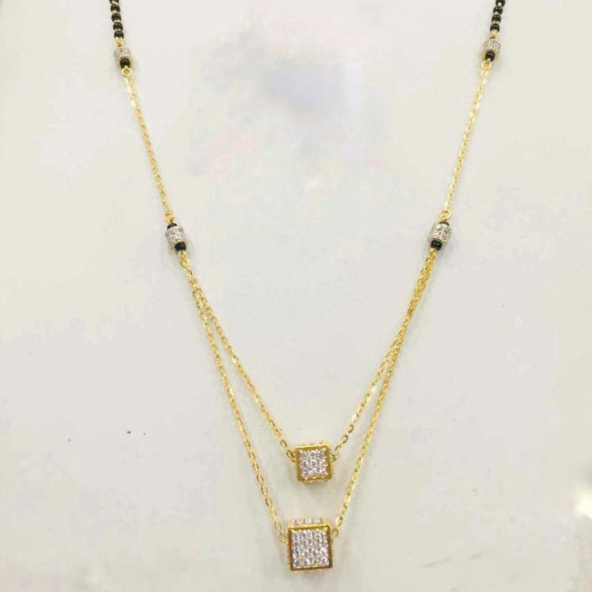 22KT/916 Gold fancy casual wear square pendant mangalsutra for ladies