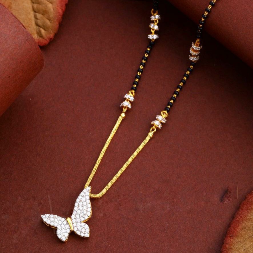 22KT/ 916 Gold fancy single butterflies pendant mangalsutra for ladies