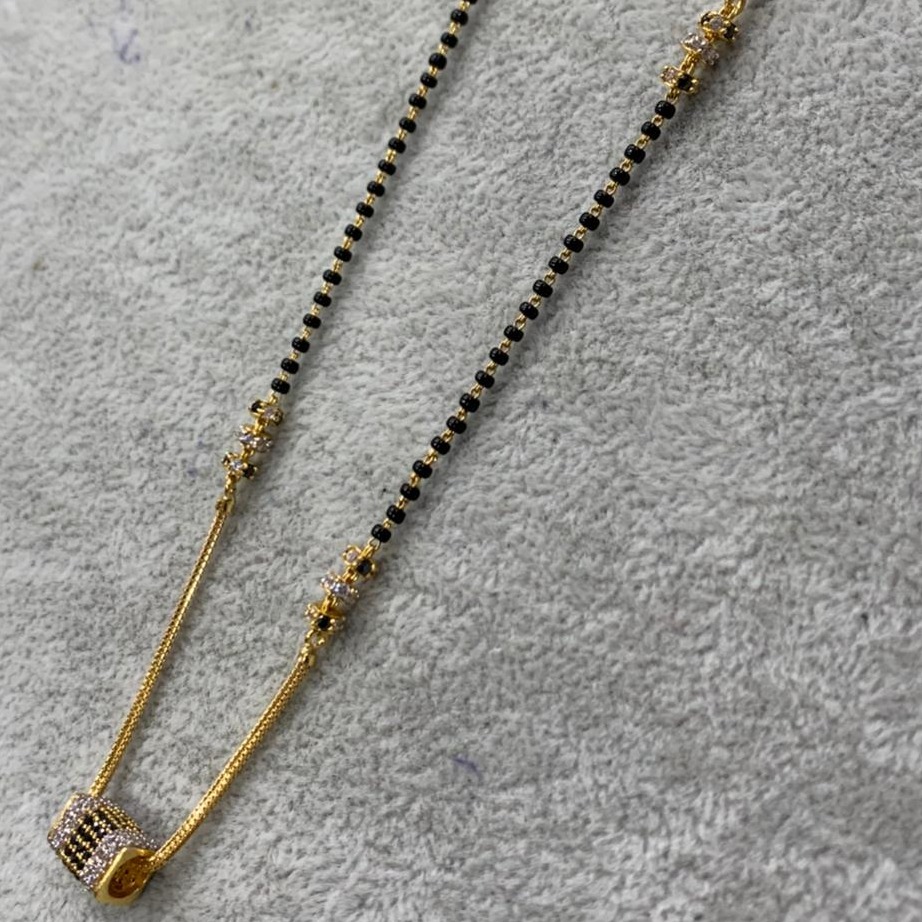 22KT/ 916 Gold Fancy CZ Casual wear Square   Mangalsutra for Ladies
