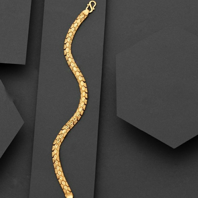 22KT/ 916 Gold Plain Handmade Dailywear Bracelet For Men