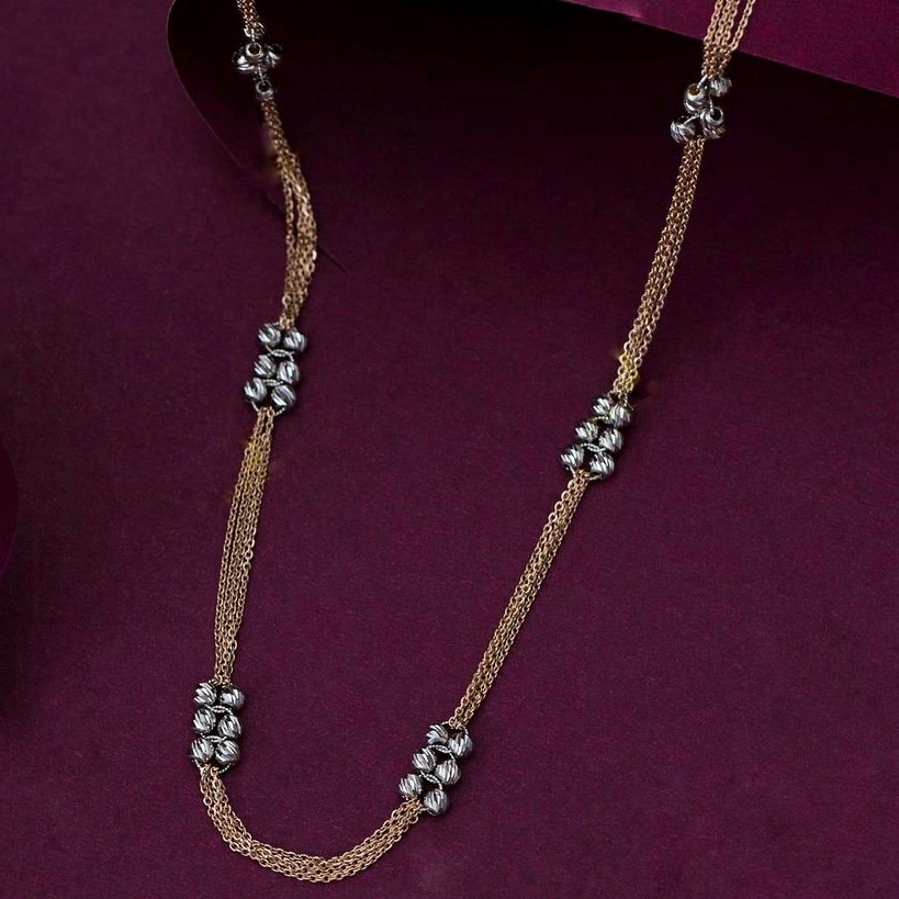 18KT Rose Gold fancy Italian special occasional chain for ladies