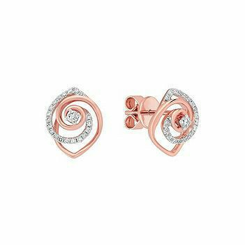 18KT Rose Gold fancy casual ware CZ earrings for ladies