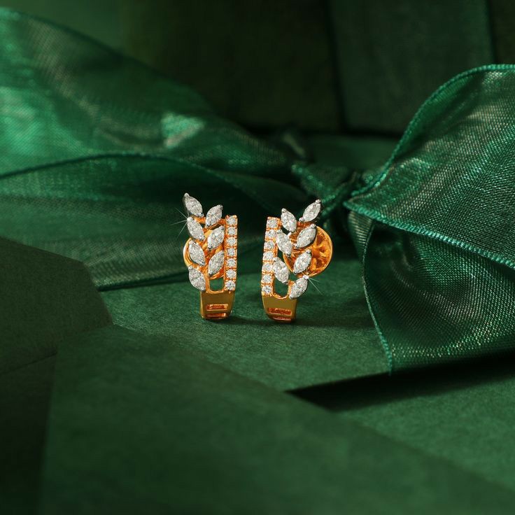 18KT Rose Gold fancy festival J shape earrings for ladies