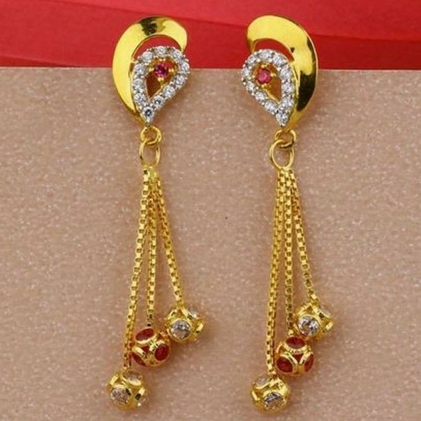 22KT/ 916 Gold fancy festival hanging earrings for ladies