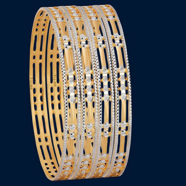 22KT/ 916 Gold plain festival Rhodium bangle for ladies